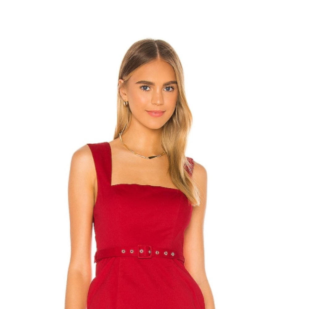 Red Dress - Harvey Midi Dress - Song of Style
